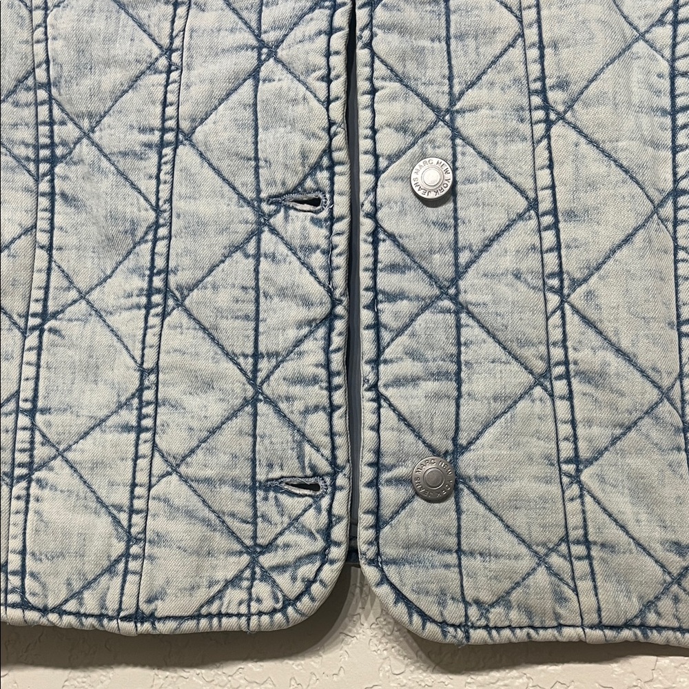 Marc New York Women’s Size Medium Light Blue Quilted Denim Jacket - Picture 6 of 11